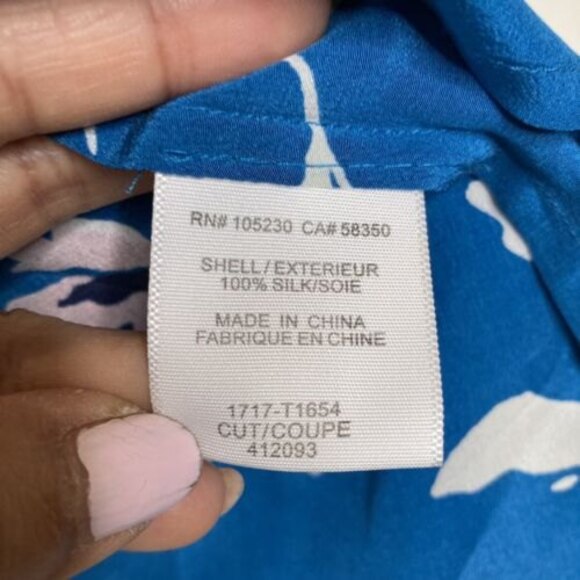 Joie Annabeth Tossed Bouquet Silk Tank Top Nineties Blue Floral Print Small - Picture 10 of 11